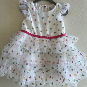 Janie and Jack SPARKLE HEART TULLE DRESS Size 2T